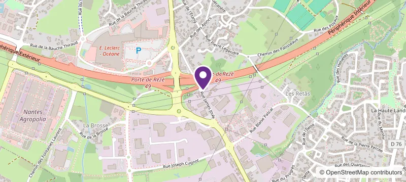 Plan d’accès au centre Formation Transports Danaire de Rezé